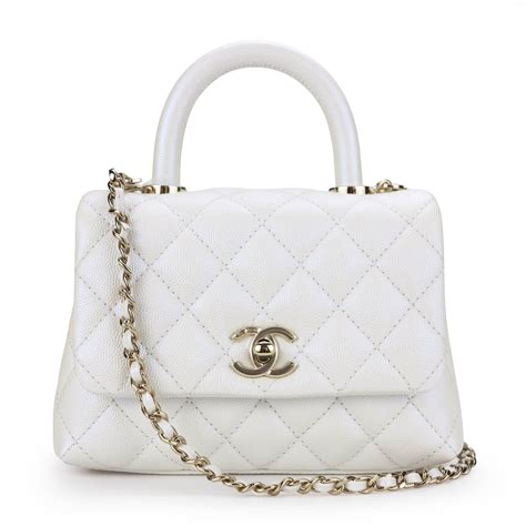 chanel white bag with handle|flap bag with handle chanel.